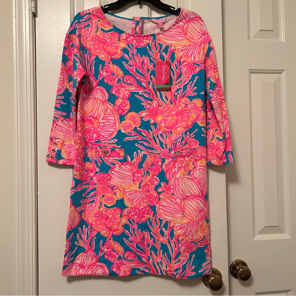 Lilly Pulitzer NWT Lena Dress Sparkling Blue Fantastic Size XS Extra Small